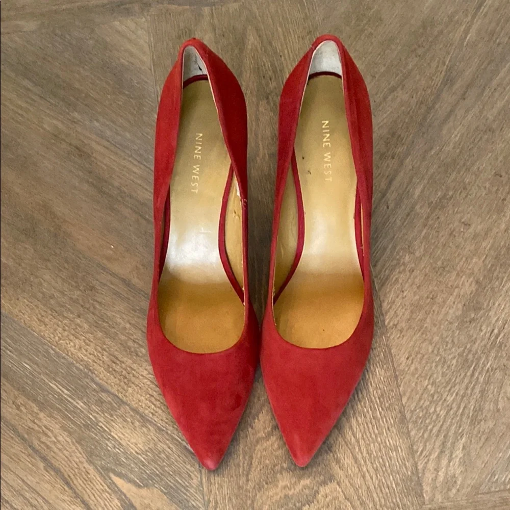 Nine West Red Suede Pumps - Picture 2 of 10